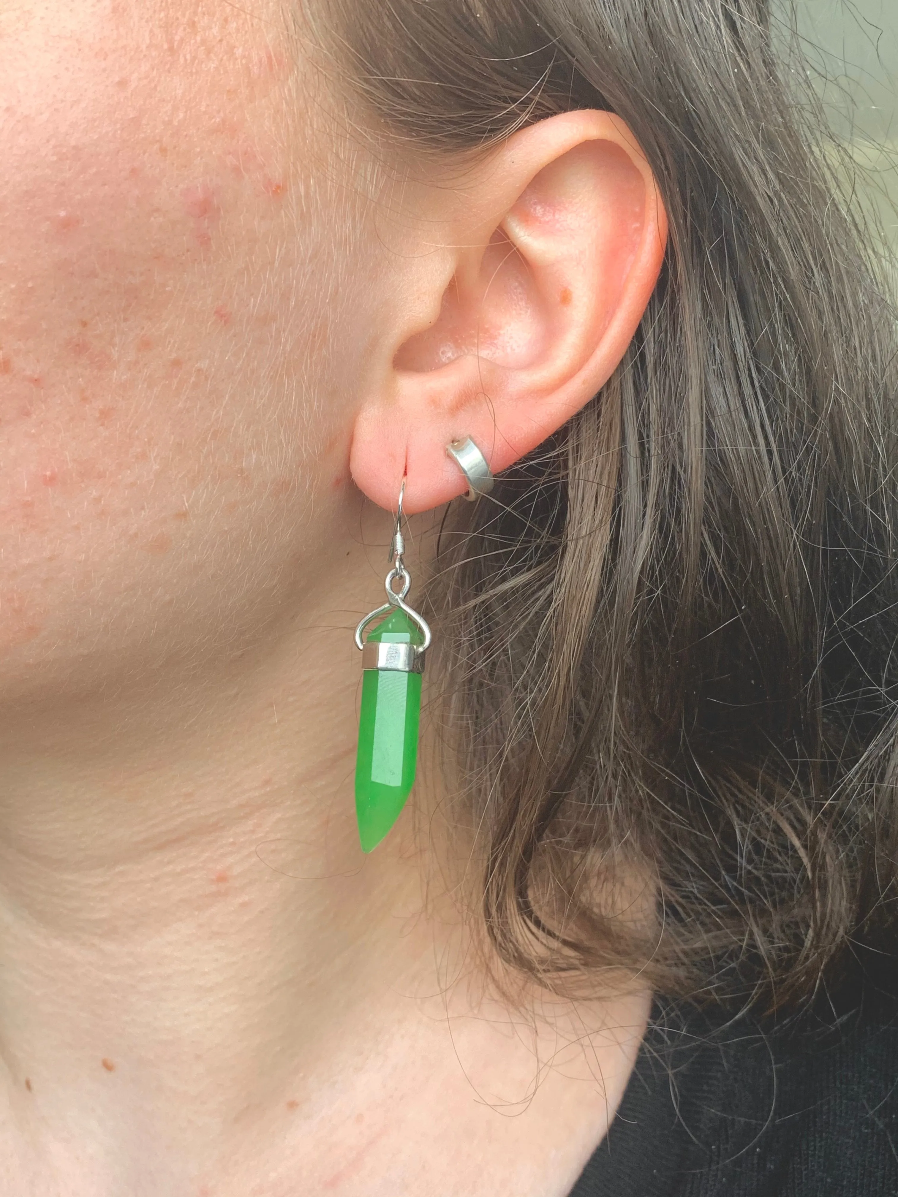 Nephrite Jade Alena Earrings - Large