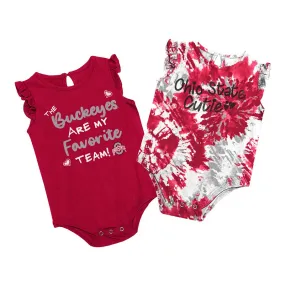 Newborn Ohio State Buckeyes Two Bits 2-Pack Onesies