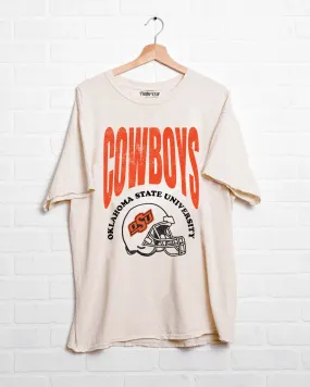 OSU Cowboys Established Date Helmet Off White Thrifted Tee