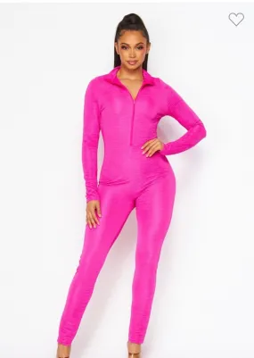 Pink Bodycon Jumpsuit