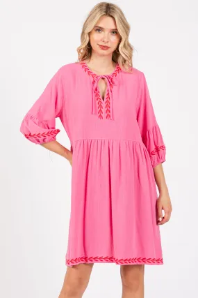 Pink Long Sleeve Dress