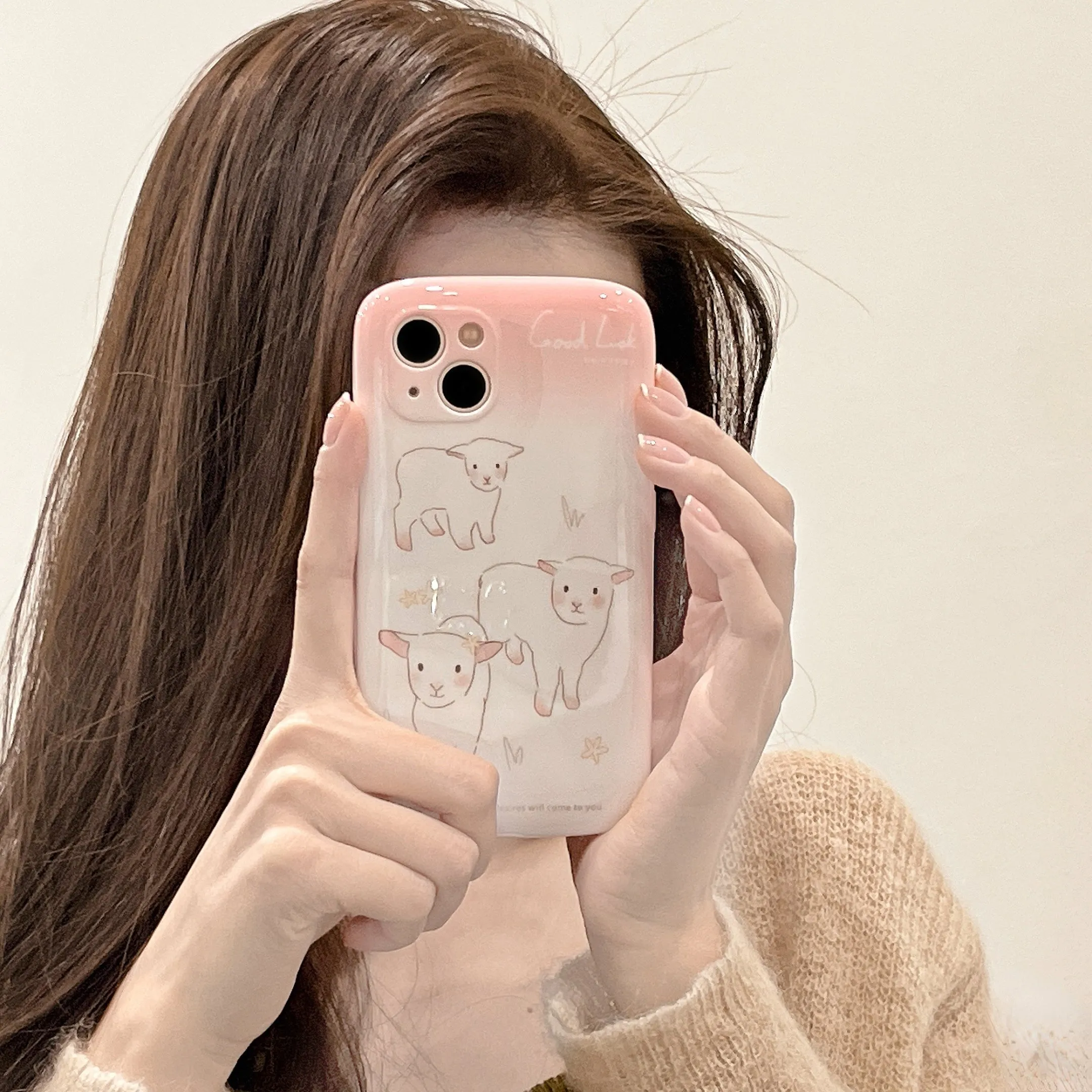 Pink Sheep Printing Iphone Case - Kimi