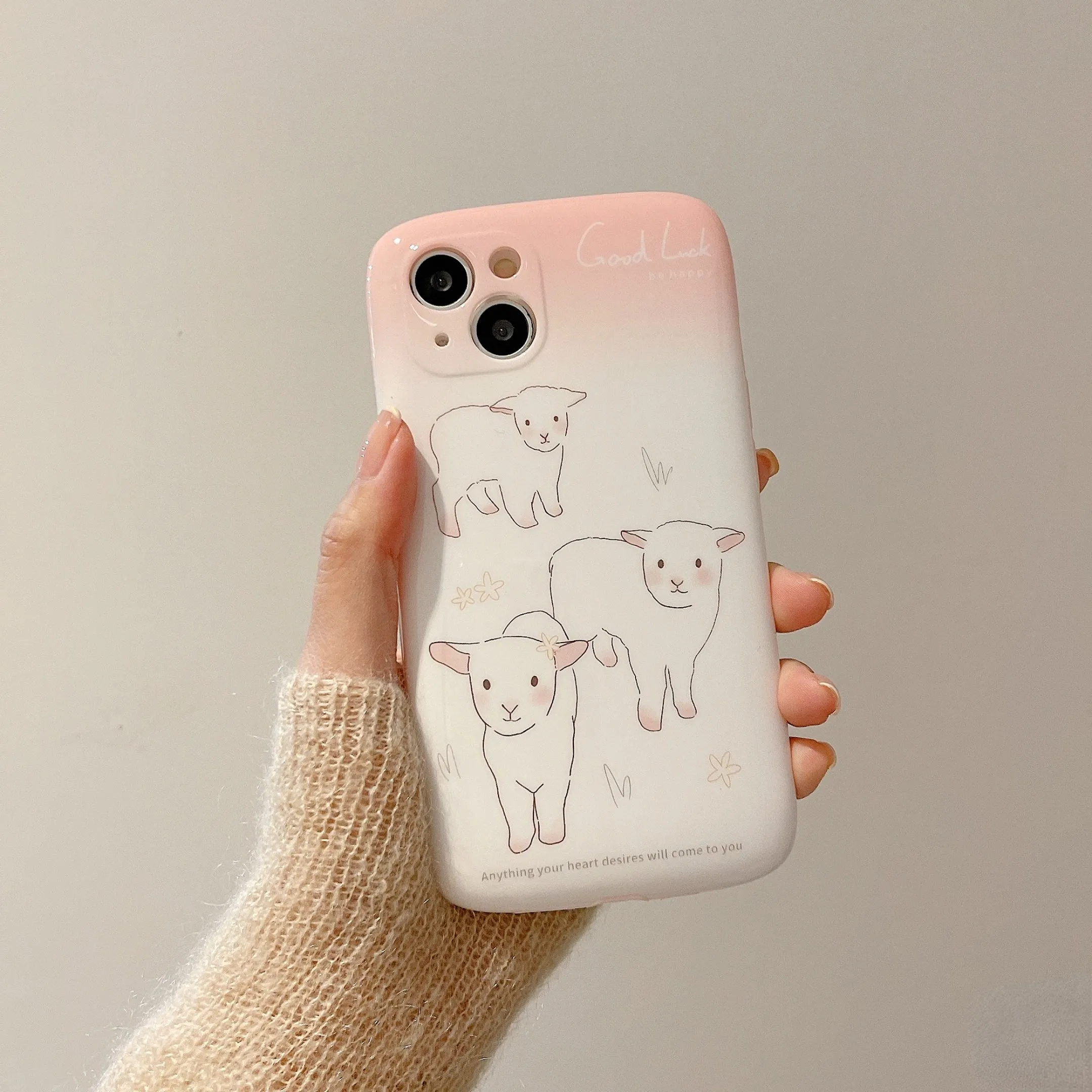 Pink Sheep Printing Iphone Case - Kimi