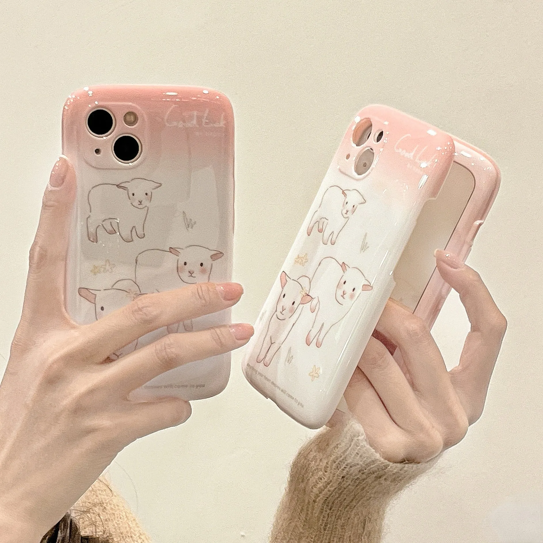 Pink Sheep Printing Iphone Case - Kimi