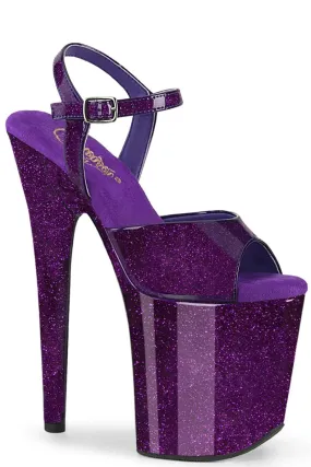 Pleaser USA Flamingo-809GP 8inch Pleasers - Purple Glitter