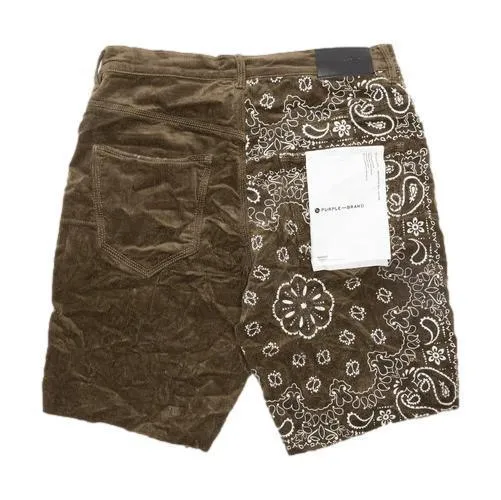 PURPLE BRAND P020 Corduroy Bandana Print Shorts