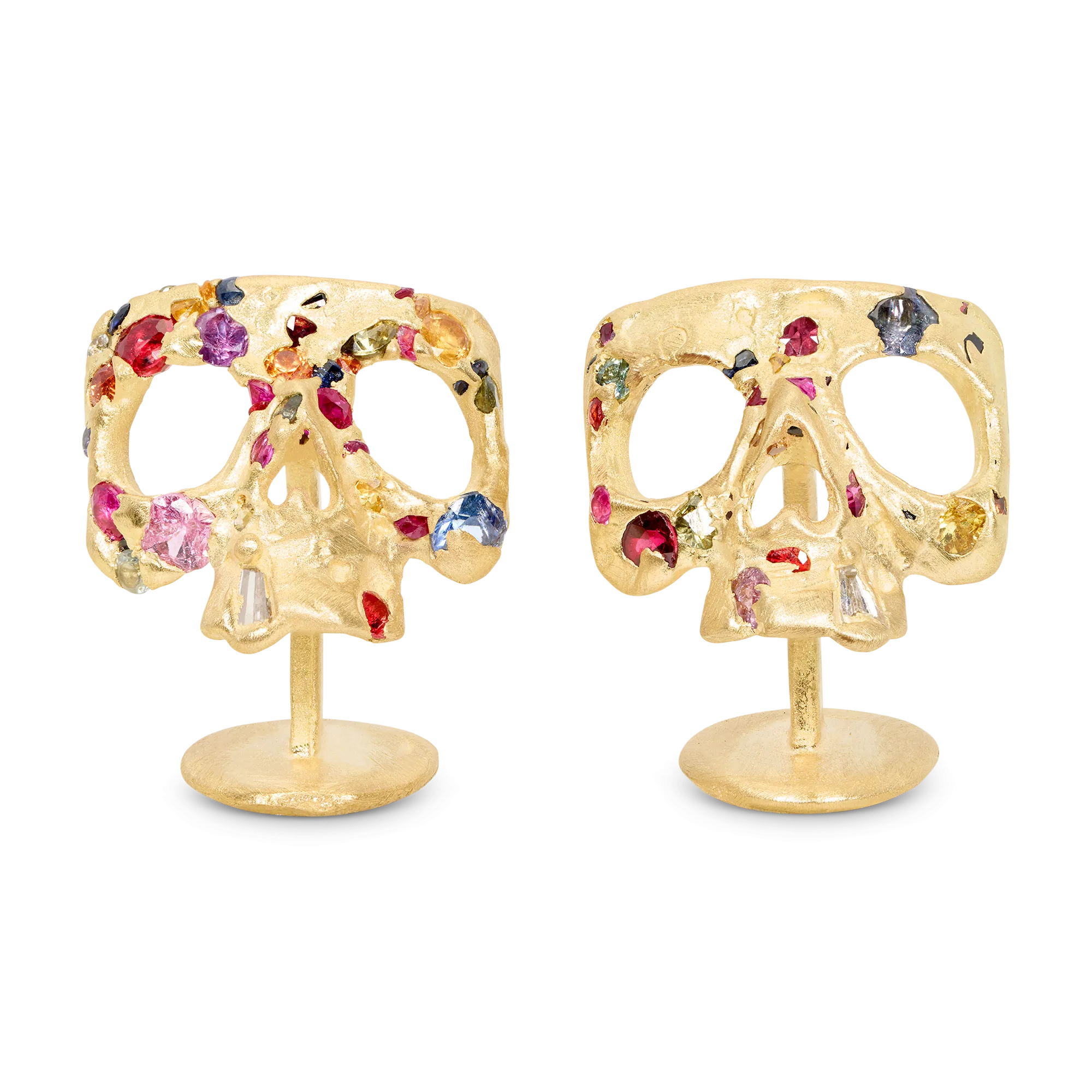 Rainbow Confetti Skull Cufflinks - 11664