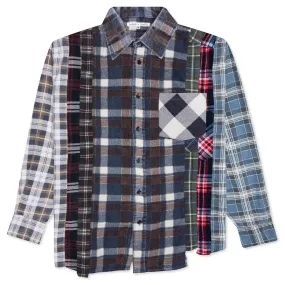 Rebuild by Flannel Shirt 7 Cuts Shirt - Rustic Blue/Brown