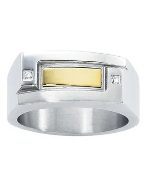 Rio Collection - Stainless Steel&#44; 18k Gold and Diamonds - Ring