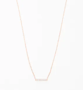 Rose Gold 7 Diamond Tiny Pavé Bar Necklace