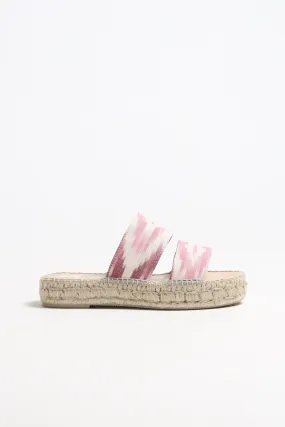 Sandale Tulum in Pink/White Ikat