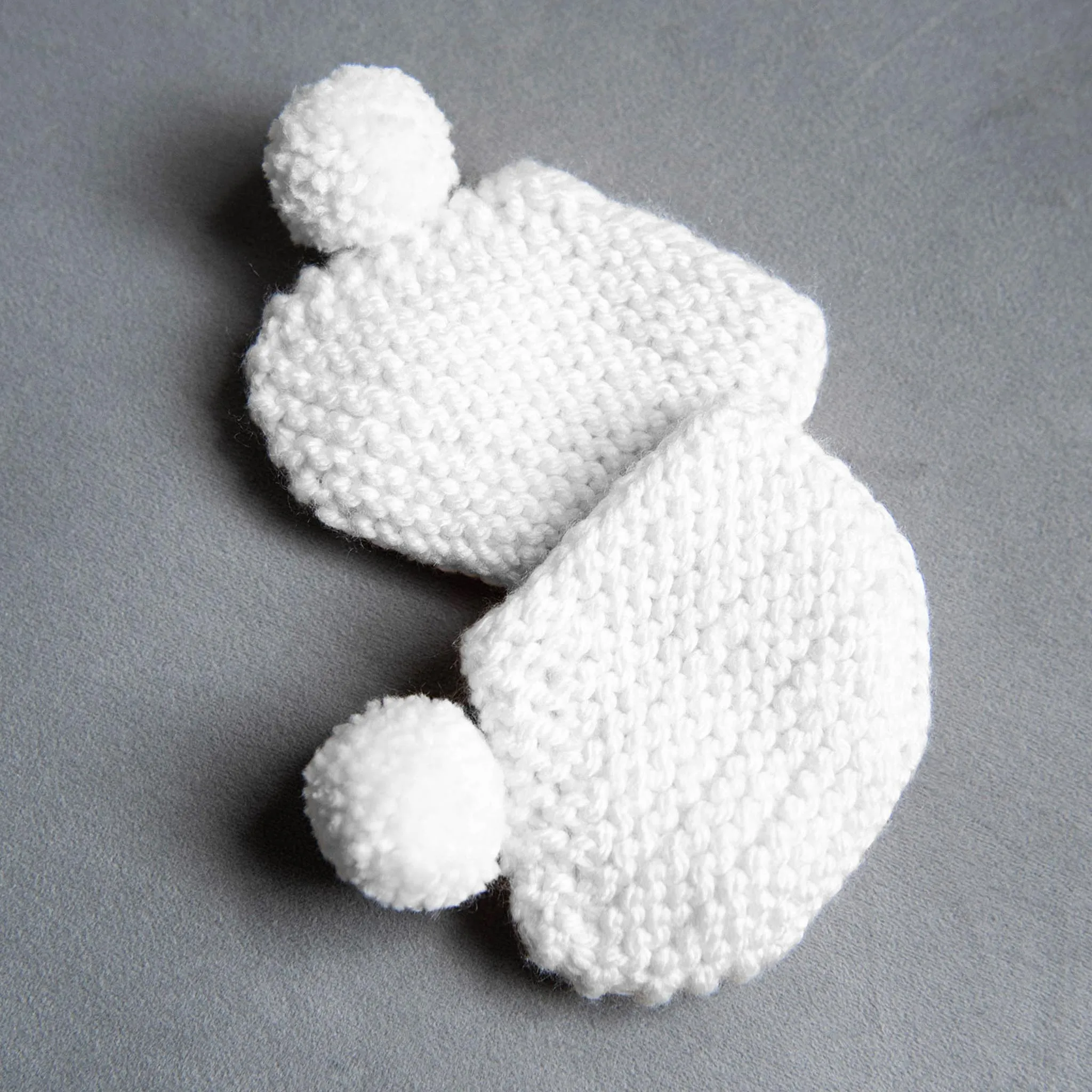 Set Newborn Beanie   Pom Booties, White