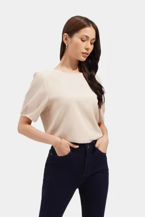 Shirred Puff Sleeve Top