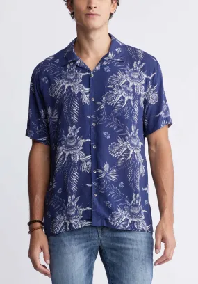 Sidny Men's Short-Sleeve Printed Shirt in Blue Depths - BM24287