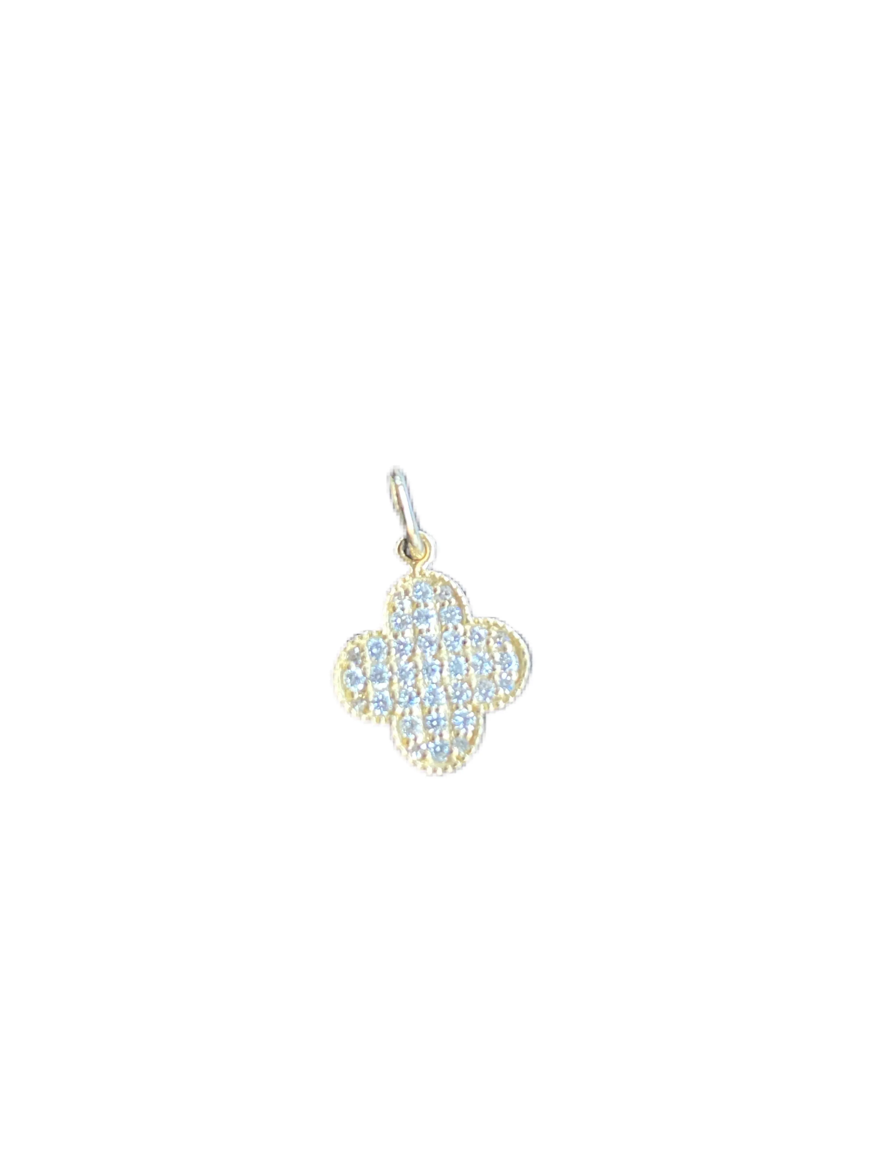 S.Row Designs 14K Gold and Diamond Clover Pendant