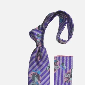 Steven Land Big Knot Silk Tie BW2405 Purple