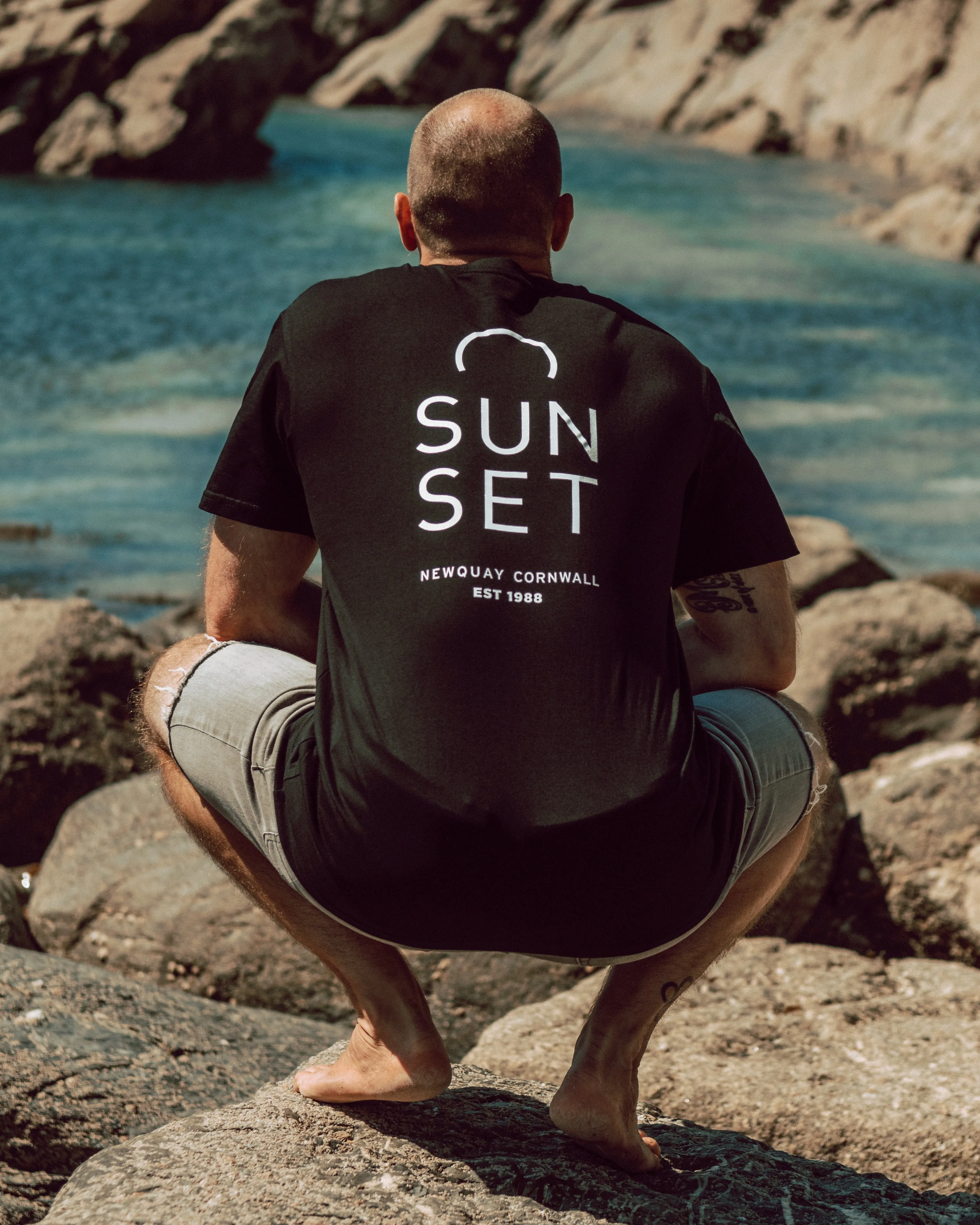 Sunset Surf Organic Tee - Black