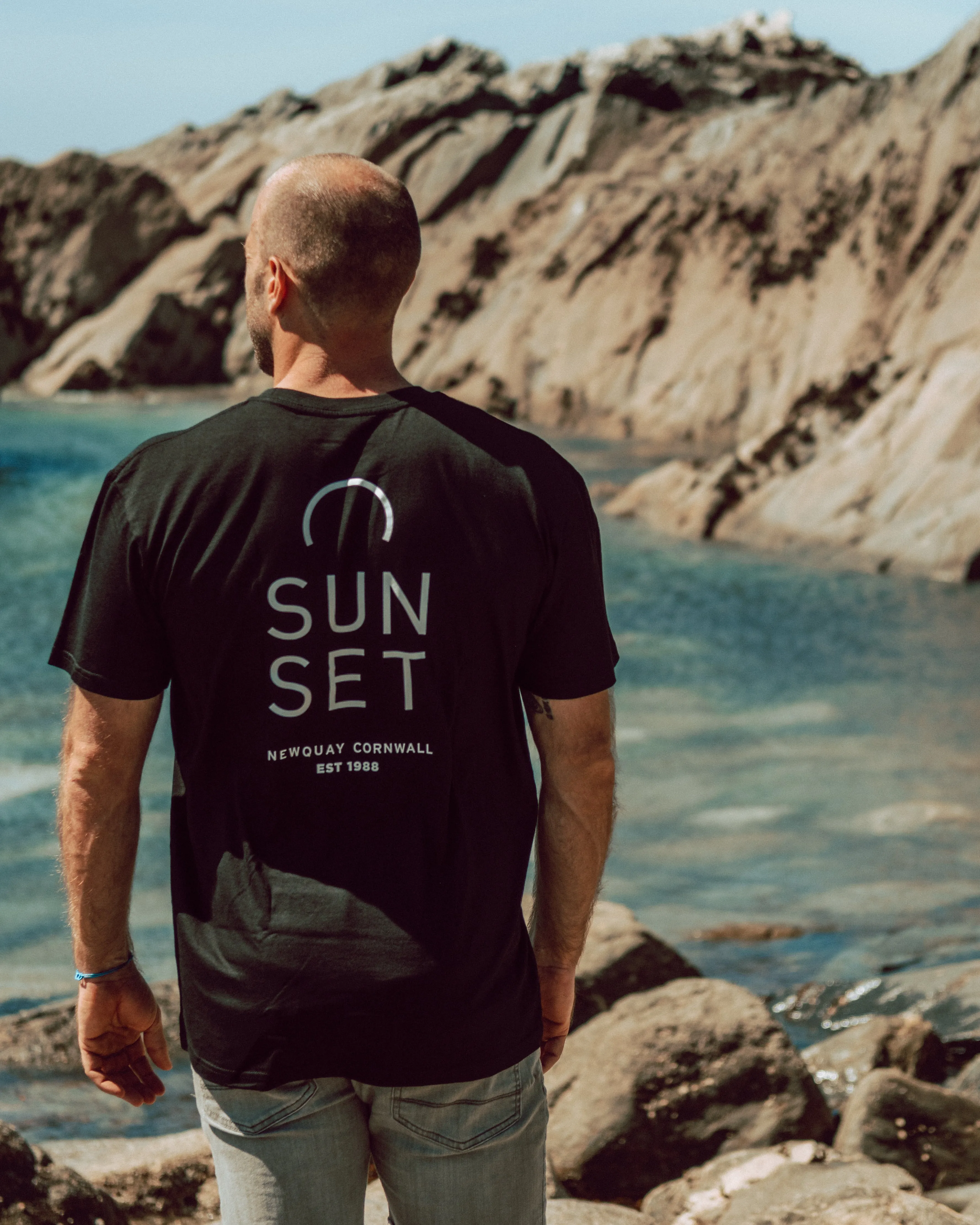 Sunset Surf Organic Tee - Black