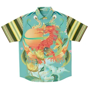 The Koi Dragon Striped Button Down Shirt