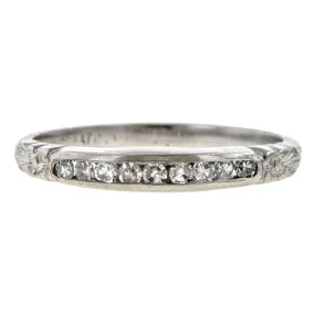 Vintage Diamond Wedding Band, Platinum