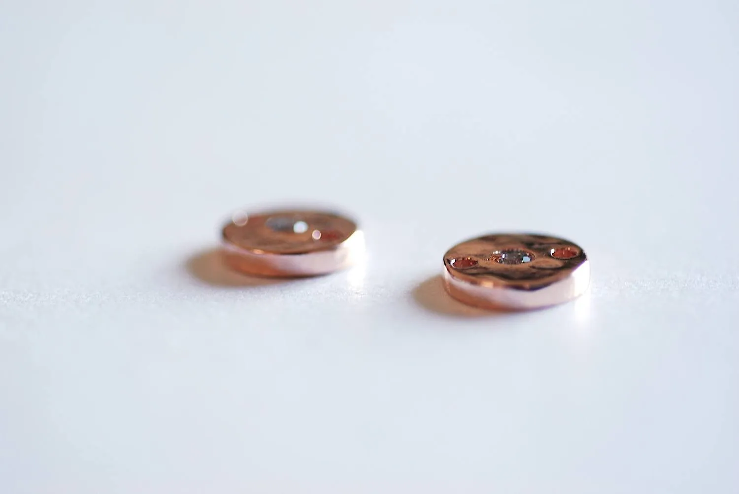 Wholesale Pink Rose Gold CZ Circle Connector- Vermeil Rose Gold Round Circle Charm, Hammered Round Circle Connector Link, Cubic Zirconia Round Charm