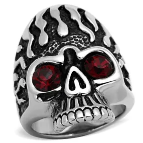 WildKlass Stainless Steel Skull Ring High Polished (no Plating) Men Top Grade Crystal Siam